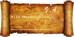 Vild Annunciáta névjegykártya